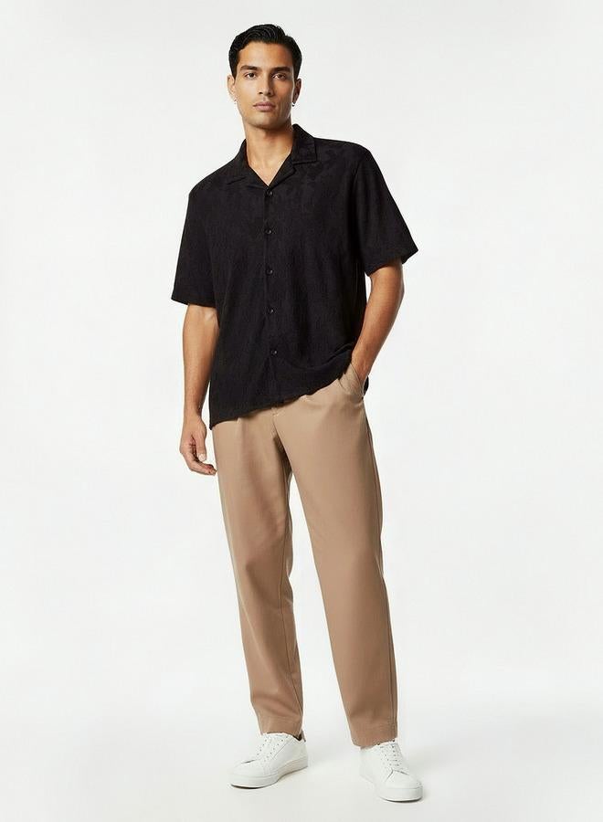 Iconic Men Regular Fit Camp Collar Textured Shirt - Image 4